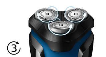 หัวโกน Flex 3 ทิศทางเพื่อการโกนที่ง่ายทุกโค้งเว้า