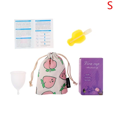 SHENG 1Set Soft Reusable Menstrual Discharge Silicone Menstrual Period Cup Valve Women (1)
