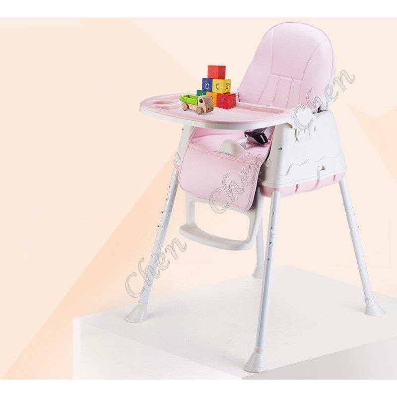 ?โปรลด เก้าอี้กินข้าวเด็ก [A0014 ]เก้าอี้กินข้าวเด็ก มีเบาะหนัง ล้อเลื่อน และถาดอาหาร พกพาไปได้ทุกที่ ใช้งานสะดวก