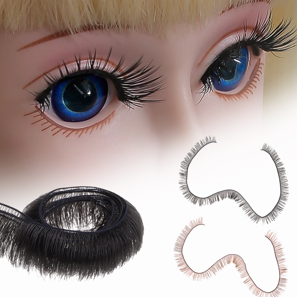 HIYRCH STORE 5PCS Kids Toy Decor Simulation Black Brown Doll False Eyelashes Dolly Accessories Fake Lashes Eye Lash