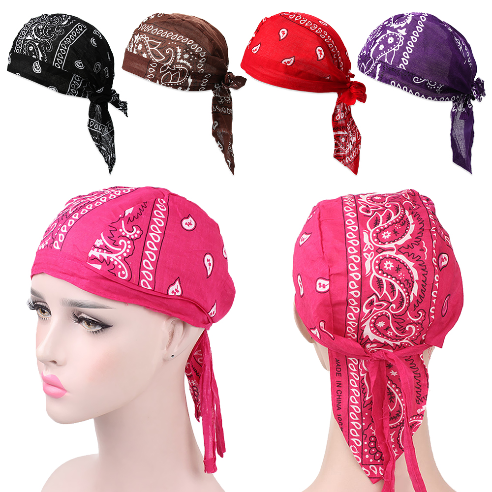 QIZI9595 Adjustable Quick Dry Cancer Chemo Hat Cotton Headscarf Bandana MuslimTurban Hair Loss Cap Pirate Hat