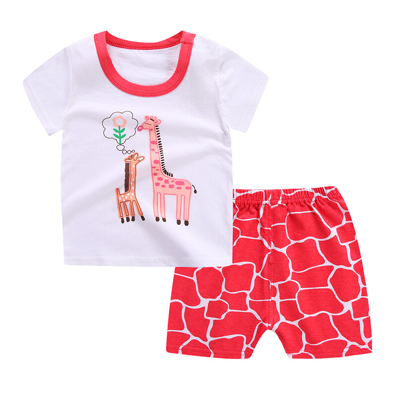 Bala Babyเสื้อผ้าเด็ก เซ็ต2ชิ้น เสื้อยืดคอกลม+กางเกงขาสั้น ชุดเด็กDXT01