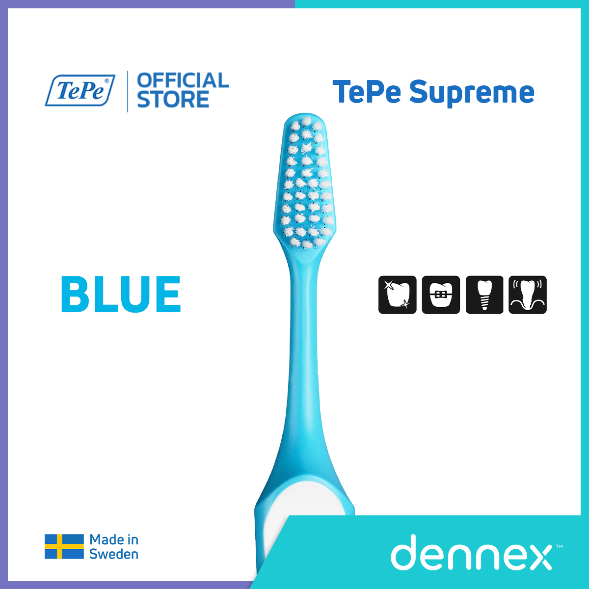 TePe Supreme แปรงสีฟันขนนุ่ม 2 ระดับ แปรงสีฟันเทเป้ สุพรีม  by Dennex