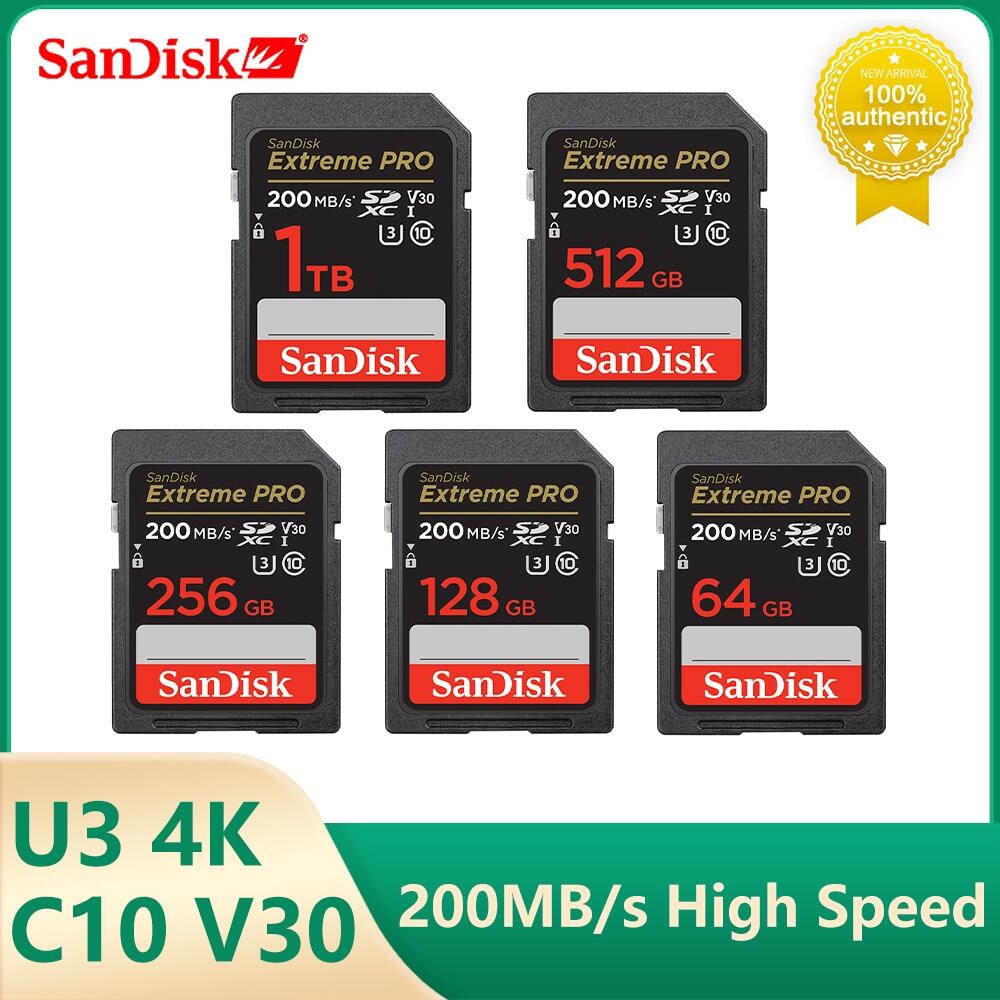Thẻ Nhớ Sandisk Extreme PRO Thẻ SD 64GB 512GB 128GB 256Gb 32Gb Thẻ Nhớ U3