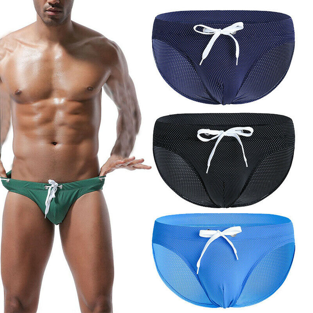 JIAWEIS สีทึบ Multicolor Bulge Pouch กางเกงขาสั้น Breathable สีทึบชุดว่ายน้ำชายหาดขาสั้นบิกินี่กางเกงว่ายน้ำ