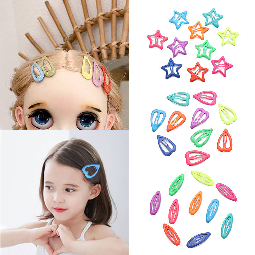HIYRCH STORE 10pcs Cute Accessories Princess Kids Toys DIY Dolls Hairpin Doll Head Clips Mini Metal Headclip Children Hair Clip Headwear