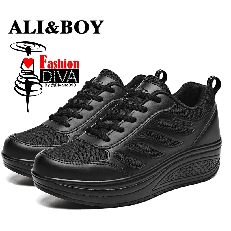 ภาพประกอบคำอธิบาย ALI&BOY รองเท้าผ้าใบเพื่อสุขภาพ รองเท้าออกกำลังกาย รองเท้าวิ่ง รองเท้าแฟชั่น Fashion & Rg Sport Shoes ดีไซส์สวยงาม สไตล์เกาหลี(ปีกนางฟ้า)