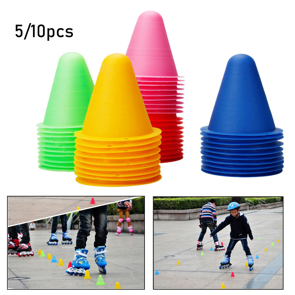 KARWEN863 5/10Pcs 5 colors Plastic Roller Skating Tool Sports Marking Cup Skate Marker Cones Training Equipment Football Soccer Rollers