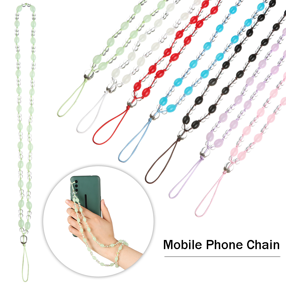YNANA Lady Girls Lanyard Multicolor for Keys Hanging Rope Mobile Bead Chain Phone Choker Mobile Phone Chain