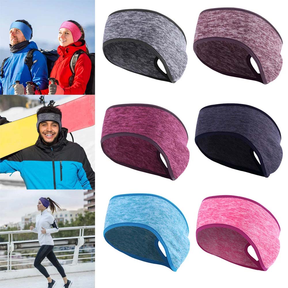 SOSHOW ขนแกะฟิตเนสโยคะกลางแจ้งที่อุดหู Windproof Headscarf ผ้าปิดหน้าฤดูหนาว Sweatband Ponytail Headband