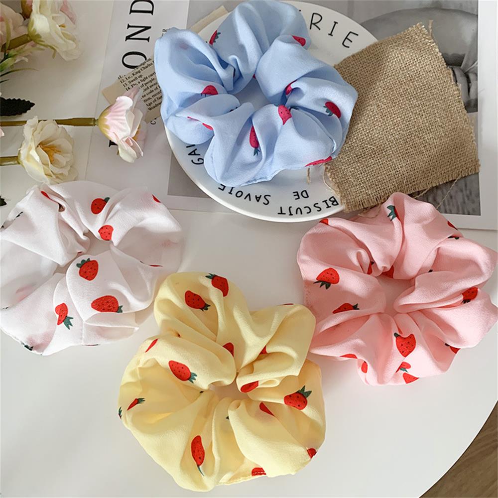 JIYAN2866 Women Lady Female Strawberry Hair Accessories Elastic Girls Headwear Hair Rope Hairs Ties Ponytail Holder Scrunchies