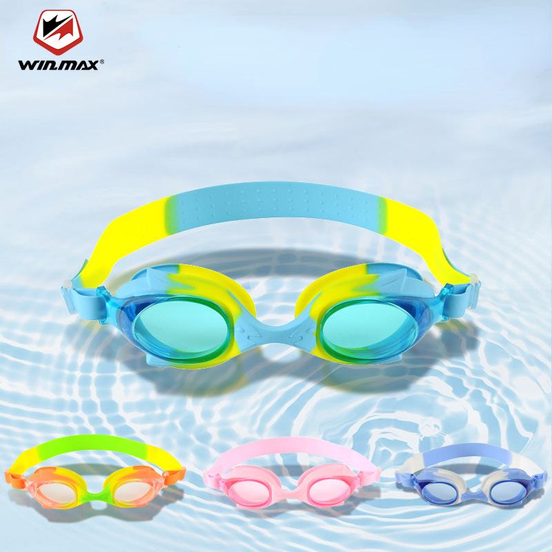 Kính bơi chống sương mù winmax hd dành cho trẻ em người lớn kính thoải mái nhà sản xuất bán buôn kính bơi silicone