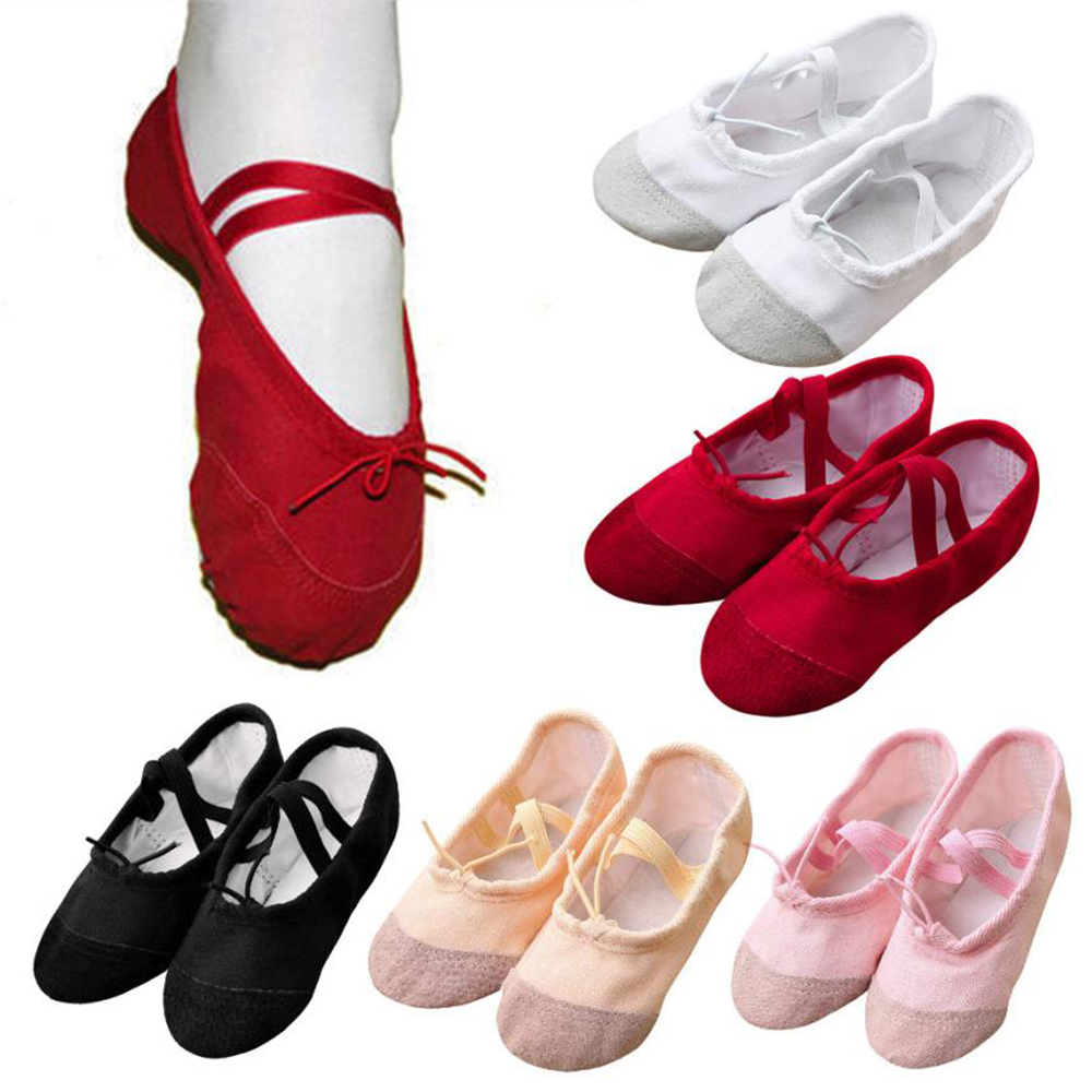DSFSK เด็กหญิงโยคะผ้าใบเด็กรองเท้าส้นแบนนุ่มเด็กเด็กรองเท้ารองเท้าส้นแบนบัลเล่ต์เต้นรำรองเท้าเต้นรำ