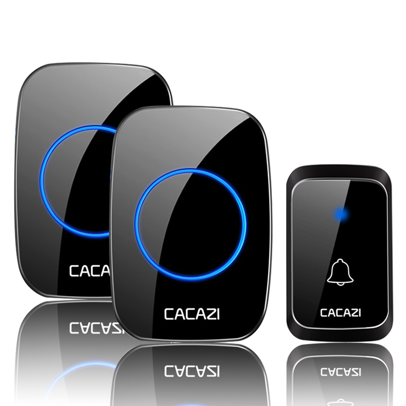 CACAZI Chuông Cửa Không Dây Chống Nước Hoạt Động Bằng Pin A06 DC Chuông Gọi Không Dây Gia Đình 36 Chuông Điều Khiển Từ Xa 300M