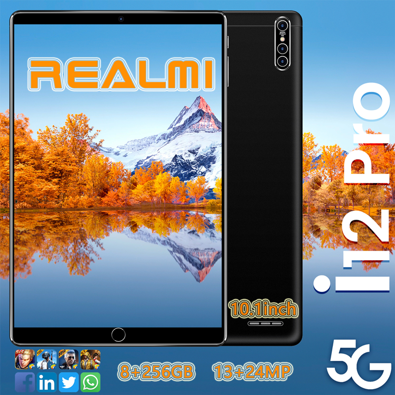 Realmi Thailand Store ? 10.1 inch Tablet PC แท็บเล็ตพีซี 10.1 นิ้ว แท็บเล็ต Android9.0 รองรับการโทรผ่าน 4G รูปลักษณ์ที่เรียบง่ายและมีสไตล์（ Ram8GB + Rom256GB） รองรับ 2 ซิม เล่นเน็ต + โทรออกได้ สาย USB OTG และชุดอุปกรณ์ครบเซ็ต รับประกัน1ปี❗ ส่งจากไทย