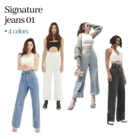 Merge official - Signature Jeans01 4 Color *เฉพาะสี Blue size M อาจจัดส่งภายใน5-7วันนะคะตามคิวการสั่งซื้อ(ไซส์ที่หมด สามารถกด Pre Order ได้นะคะ จัดส่งภายใน 15-20 วันค่ะ)