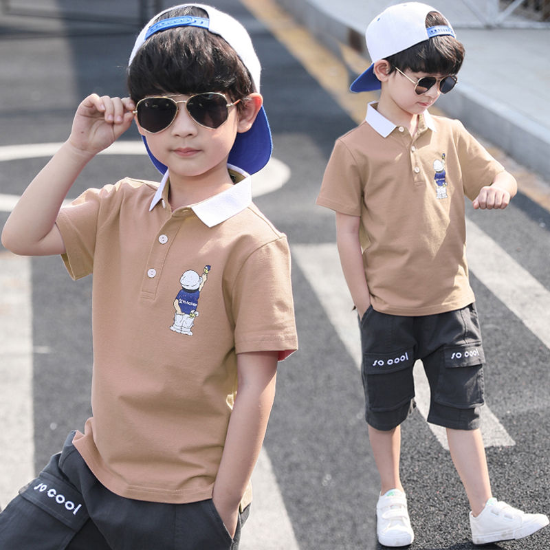 เด็กเด็กชายฤดูร้อนชุดหล่อน้ำเกาหลีใหญ่เด็กบริสุทธิ์แขนสั้นTเสื้อยืดกางเกงขาสั้น2021ฤดูร้อนใหม่
