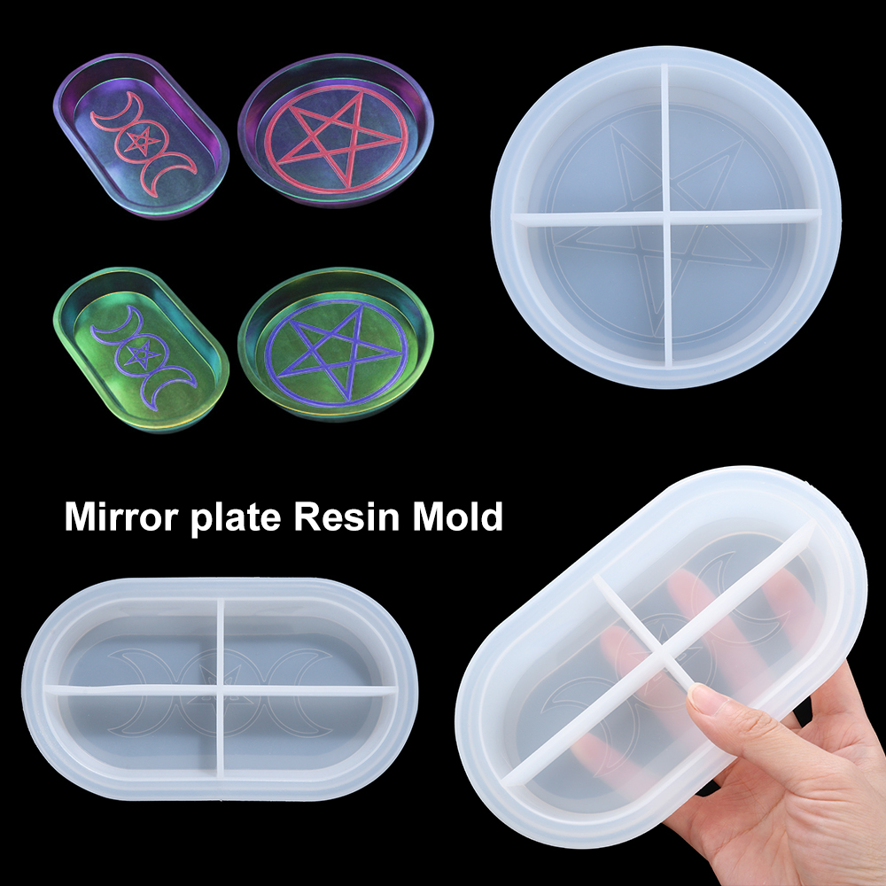 RANGERS DIGITAL GOODS DIY Arts Moon Crystal Box Plate Tray Mold Dish Making Tools Resin Mold Silicone Mould