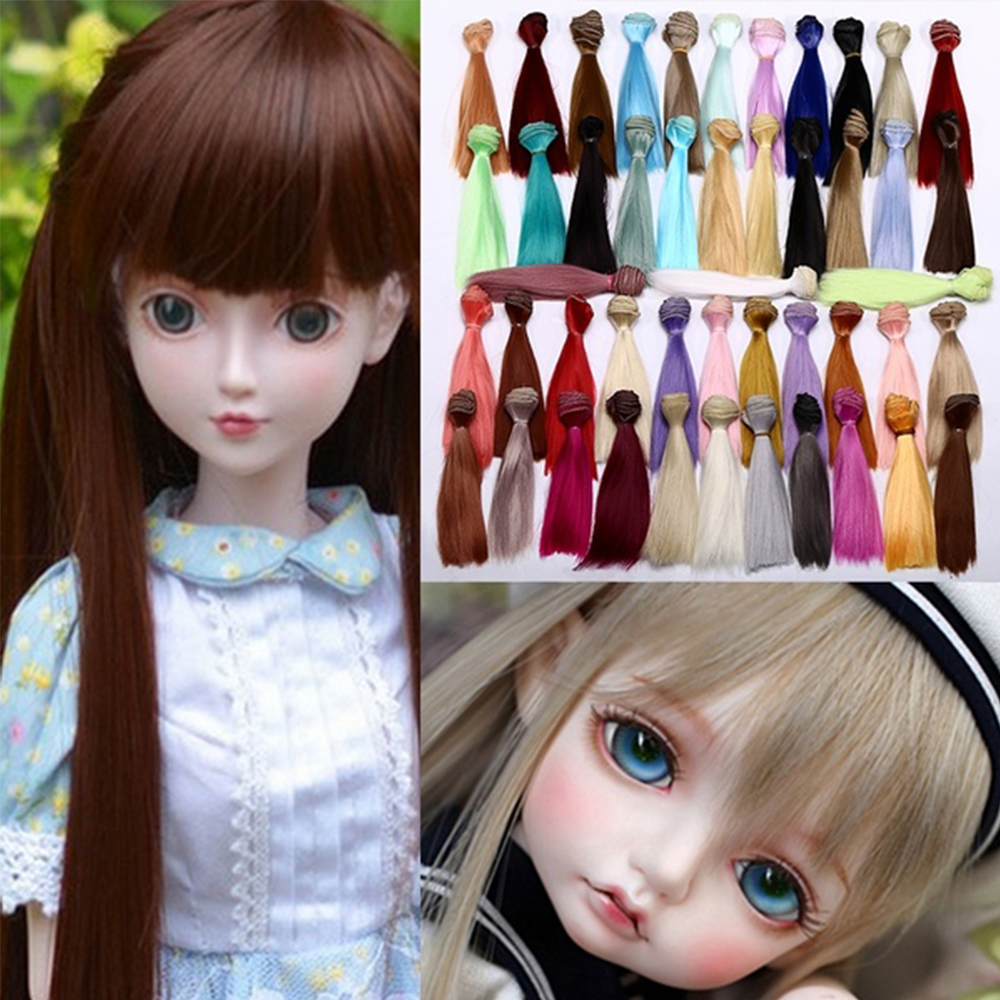 U7E2E ยาวแฟชั่นสายอุณหภูมิสูง Mini เส้นใยสังเคราะห์15100ซม.BJD Tresses เครื่องประดับผมตุ๊กตาวิกผม Extension