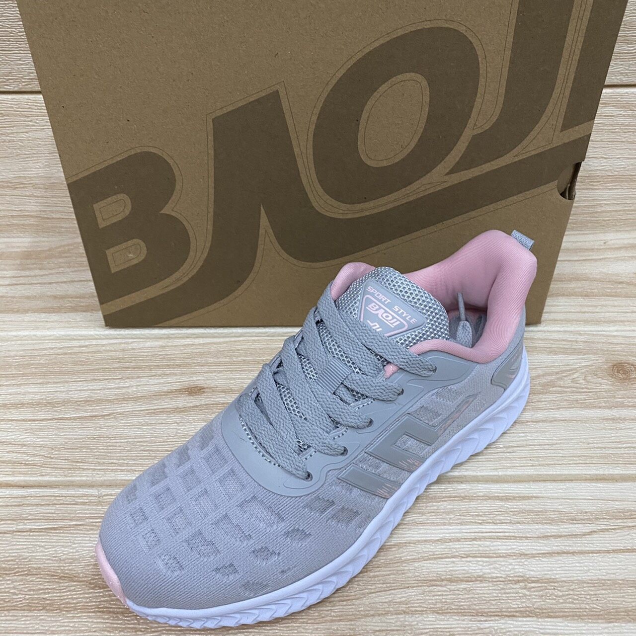 Baoji BJW 755  รองเท้าสนิกเกอร์ (37-41) สีดำ/เทา