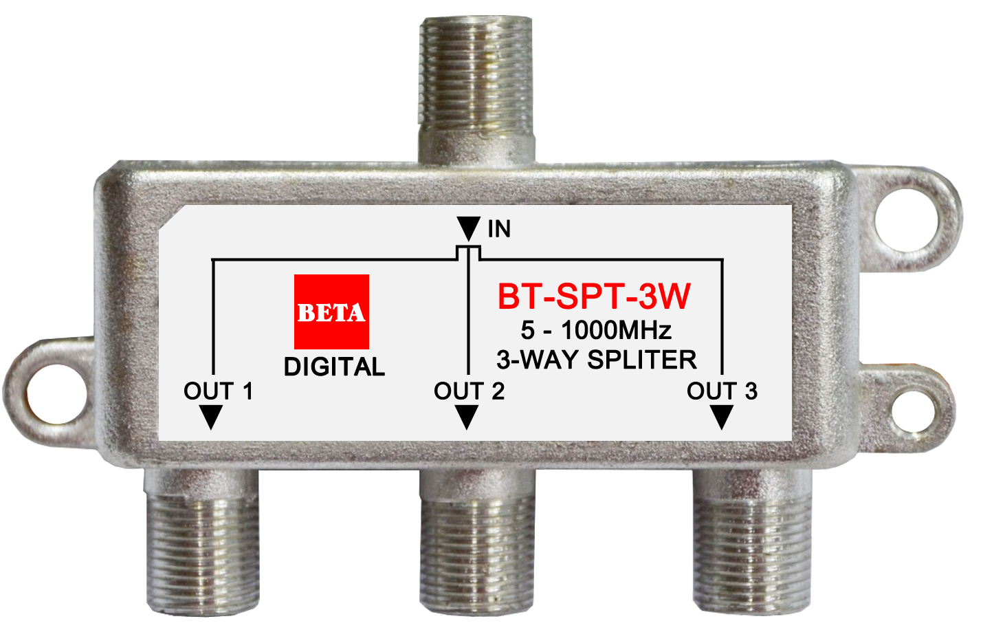 BETA Splitter 3 ways All-Port Power Pass รองรับความถี่ 5-1000Mhz (สีเงิน) ราคา 120 บาท*ส่งฟรี