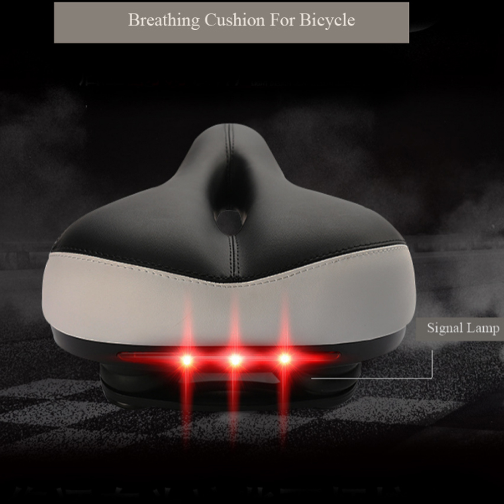 MI LI อะไหล่คาร์บอนนุ่มสวมใส่สบายอานจักรยานพร้อมไฟท้ายเบาะจักรยานเอ็มทีบีจักรยานเสือหมอบที่นั่ง