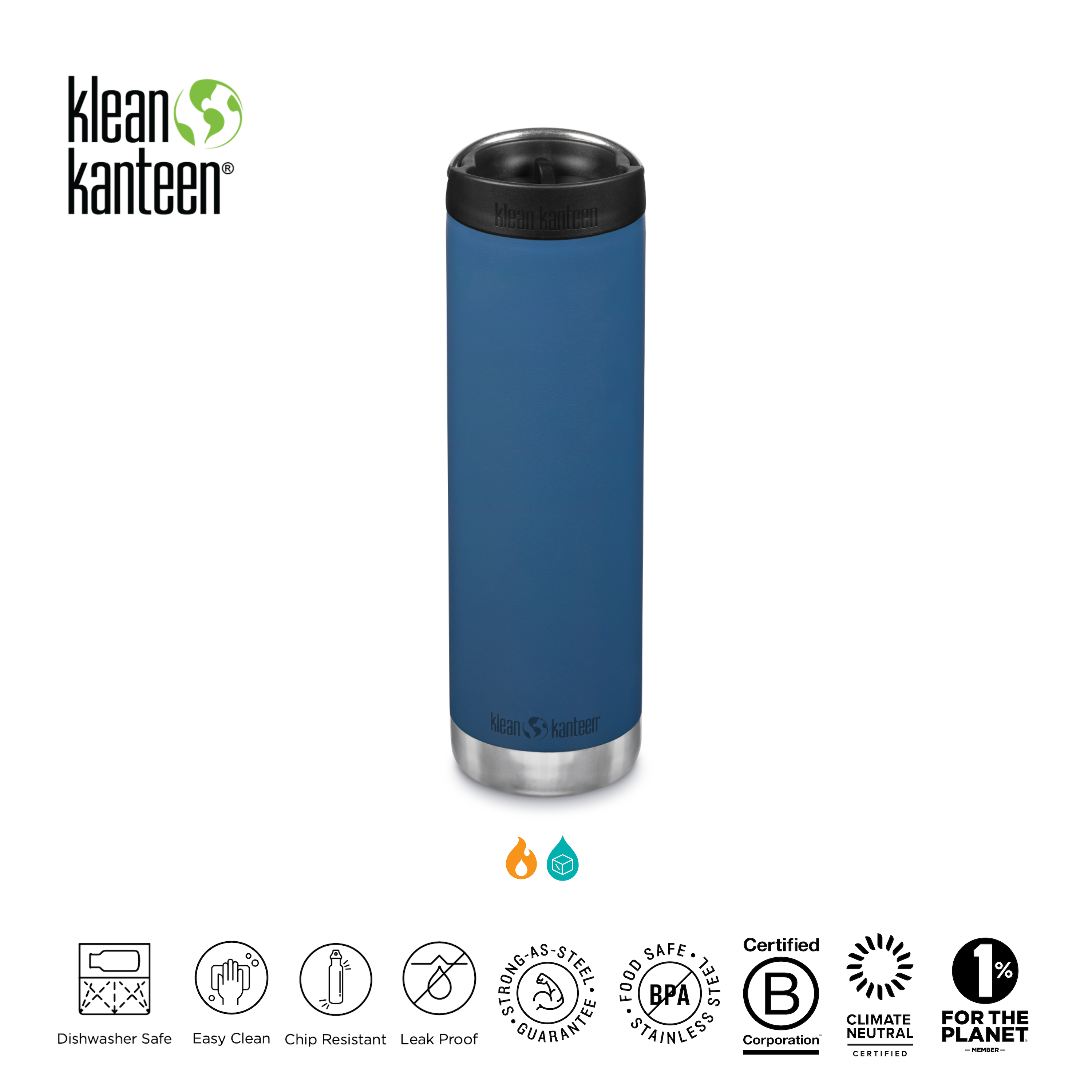 Klean Kanteen Insulated Bottles TKWide-2021 20oz with Cafe Cap