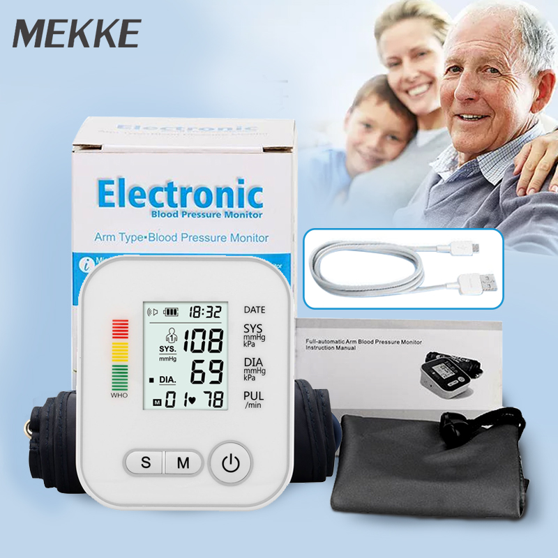 เครื่องวัดความดันโลหิตอัตโนมัติ เครื่องวัดความดันแบบพกพา หน้าจอดิจิตอล Blood Pressure Monitor