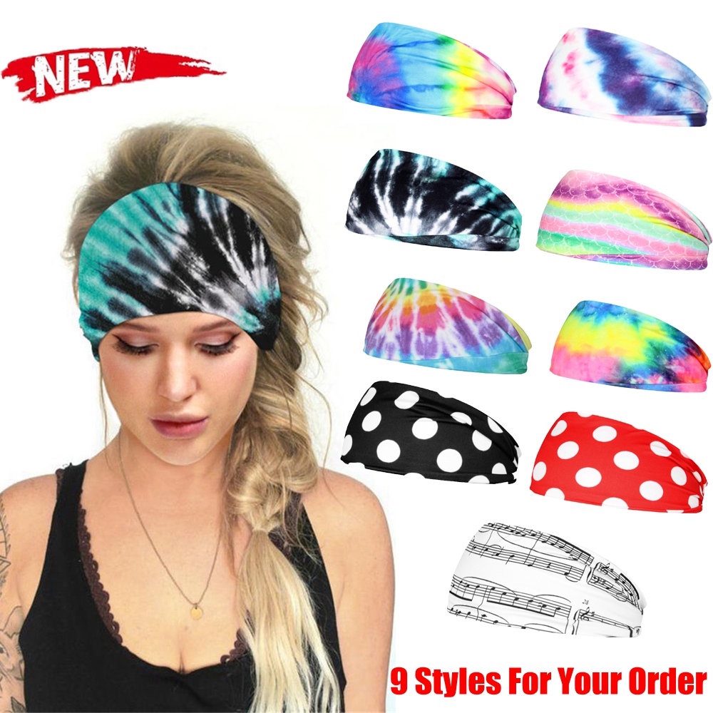 SEHLW953 Multicolor Multi-function Headband Scarf Stretchable Sweat Absorbing Men Women Sports Headband Yoga Hair Bands Running Hairband Fitness Sweat Bands