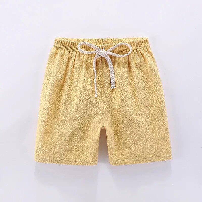 (size100-160) กางเกงขาสั้น กางเกงเด็ก เด็กเล็ก-เด็กโต ผ้าฝ้ายใส่สบาย ระบายอากาศ (ผ้าฝ้ายมีเชือก)