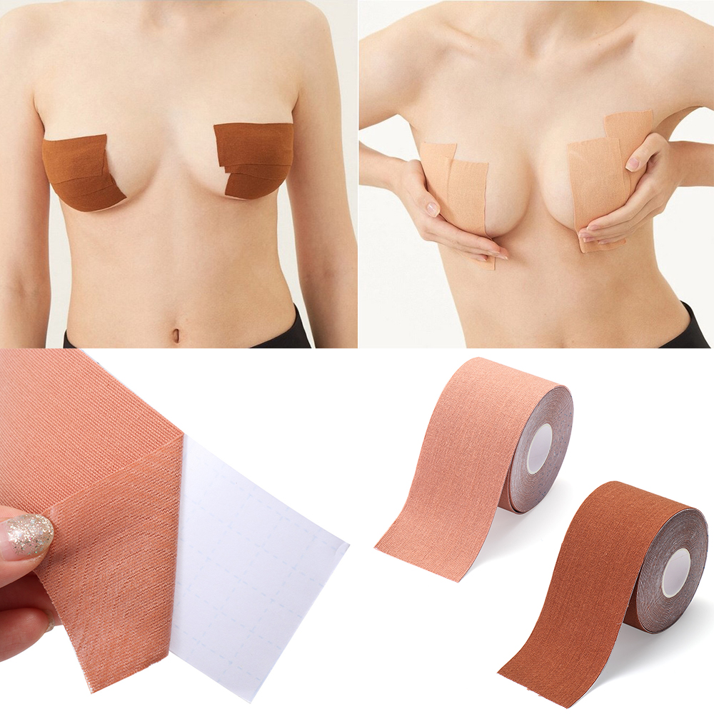 WASTELAND BEAUTY Gathered Women Sports Tape Silica Gel Breast Stickers Body Tape Support Belt Chest Support Tape Bra Chest Stickers