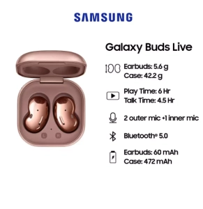 ภาพหน้าปกสินค้าซัมซุง หูฟังบลูทูธ Samsung Galaxy Buds Live ลดเสียงรบกวนแบบใช้งานจริงชุดหูฟังบลูทู ธ galaxy Buds+ R180 TWSไร้สายแบบครึ่งหู（100%）AKG TWS True Wireless Bluetooth Earphones ที่เกี่ยวข้อง