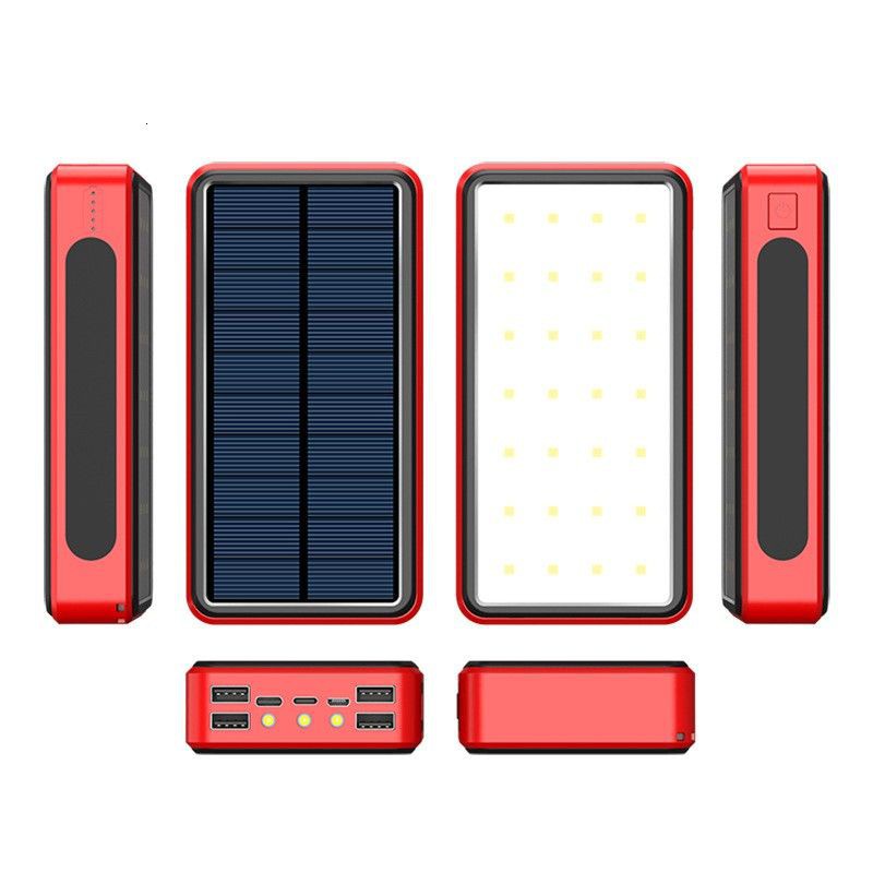 Discount80000mAh Wireless Solar Power Bank External Battery PoverBank 4USB LED Powerbank Portable Mobile Pho