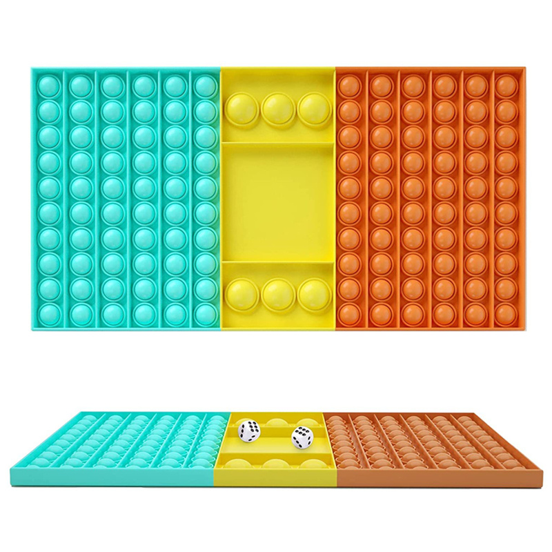 【super_pro】ของเล่น กระดานหมากรุก Pop Bubble Sensory Toy สําหรับเล่นคลายเครียด มีสีสัน