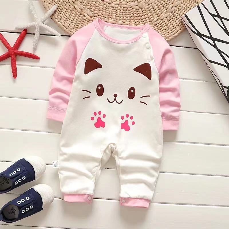 Babyonline(Y304)N5ขายาวกระดุมหน้ารุ่นA ชุดเด็กแรกเกิดการ์ตูนหมี เสื้อผ้าเด็กแรกเกิด บอดี้สูทเด็ก ชุดนอนเด็กอ่อน