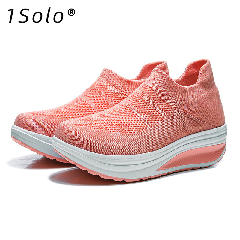 1Solo รองเท้าผ้าใบผู้หญิง รองเท้าผ้าใบผญ รองเท้าผ้าใบ สลิปออน รองเท้าผ้าใบส้นสูง ผ้าใบ 2021 ใหม่ 041001