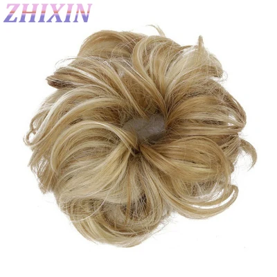Zhixin Synthetic Fiber Curly Chignon Fake Hair Extension Bun Wig Hairpiece for Women (11)
