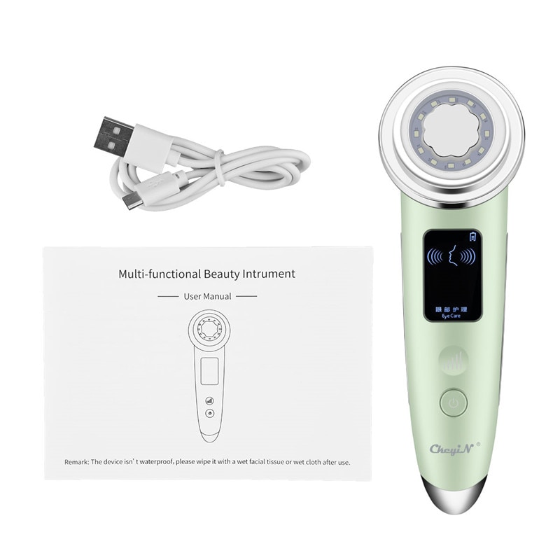 Ckeyin Rf Ems Led Light Facial Beauty Device Antiy Aging Face Lifting Cleaning Eye Care Nutrition Import Wrinkles Removal 48