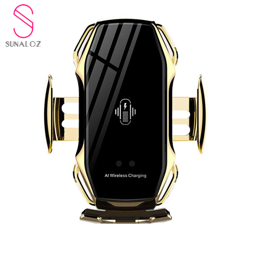 SUNALOZ- ที่ชาร์จแบตไร้สาย สมาร์ทชาร์จในรถ ที่ยึดโทรศัพท์มือถือชาร์จแบตไร้สาย Wireless charger รุ่น JX- A5