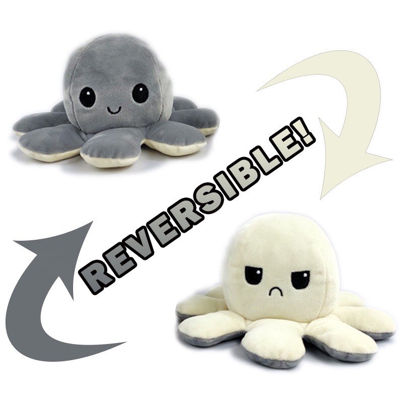 ตุ๊กตาปลาหมึก Reversible Flip octopus ตุ๊กตา ของเล่นของขวัญเด็ก พลิกกลับด้านปลาหมึก ตุ๊กตาสัตว์น่ารัก 4.8 HOT WAVE