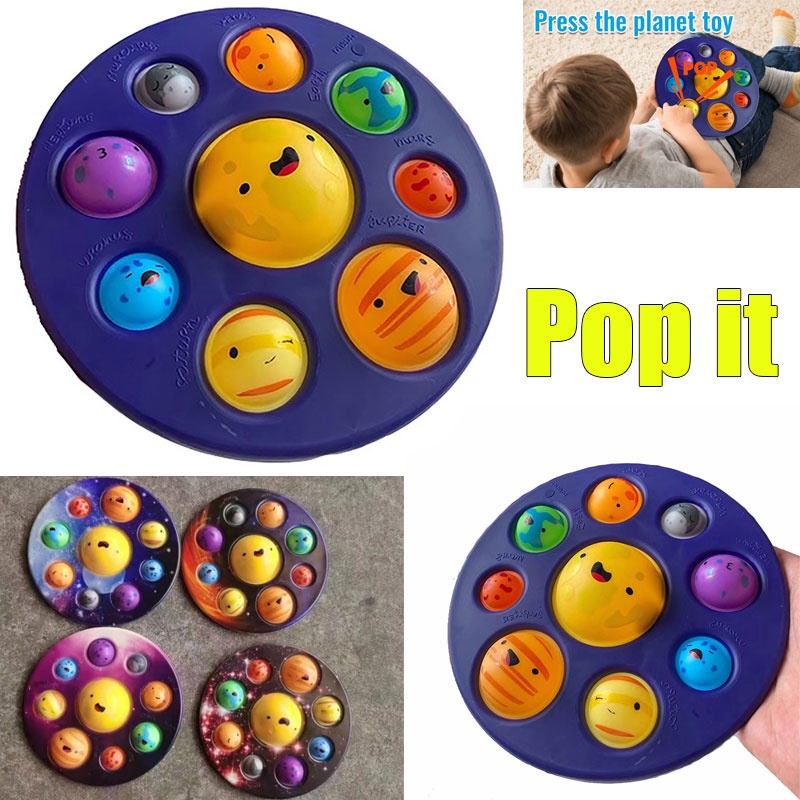 【Free-style】Pop it ของเล่น ดาวเคราะห์ทั้งแปด ของเล่นฟองสบู ของเล่นกดนิ้วดาวเคราะห์ Pop Bubble Sensory Fidget Toy