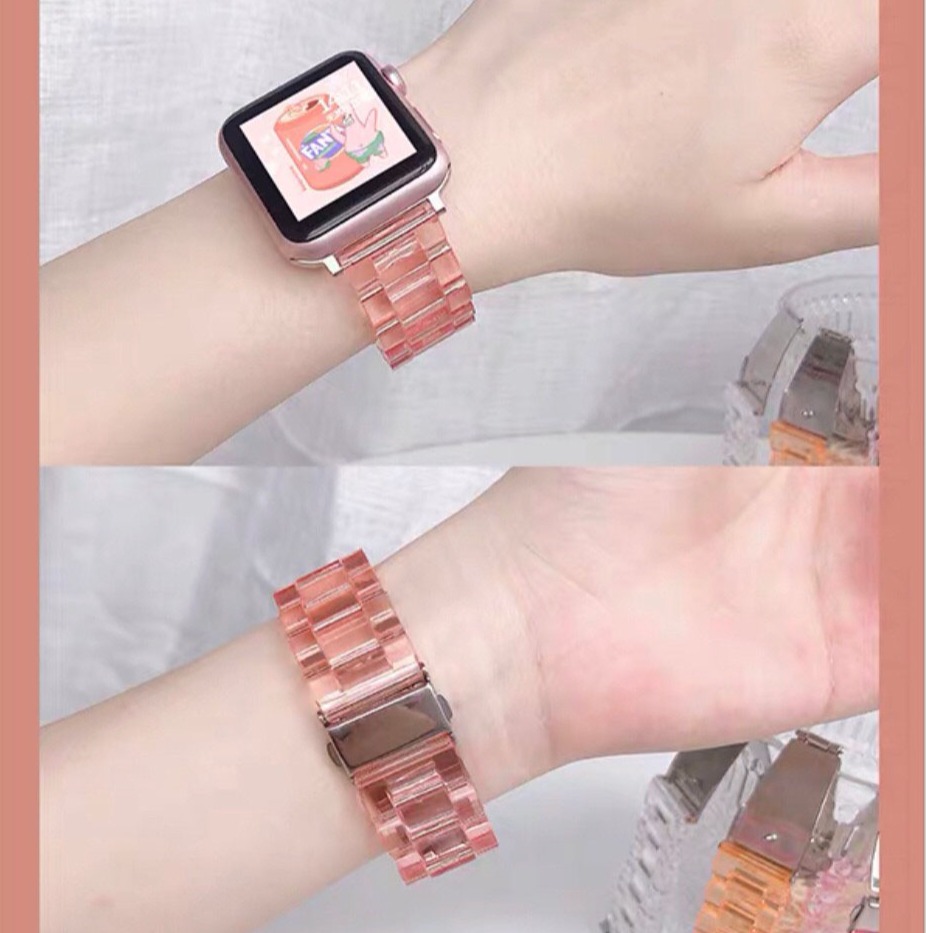 สายนาฬิกาApple Watch พลาสติกใส สายนาฬิกาข้อมือแบบใสสําหรับ Apple Watch Band Series 5 4 3 2 1 Iwatch Band
