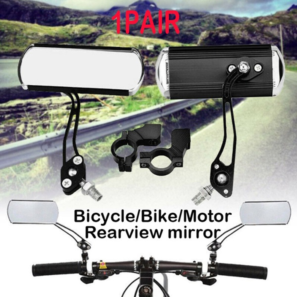 ECLK0G Universal MTB 360หมุนรูปสี่เหลี่ยมผืนผ้ากว้างมุมขี่จักรยานอุปกรณ์เสริมจักรยานปรับได้กระจกหลัง Reflector จักรยานกระจกกระจกมองหลัง