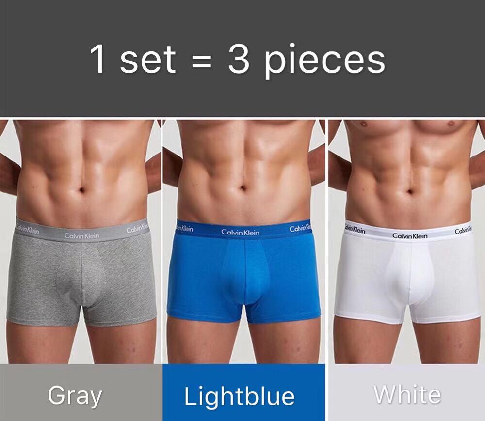 (1เซตมี 3ตัว)  กางเกงในชาย Men’s underwear boxer/Trunks ผ้านิ่ม cotton (ไม่มีกล่องแพ็คกิ้ง)
