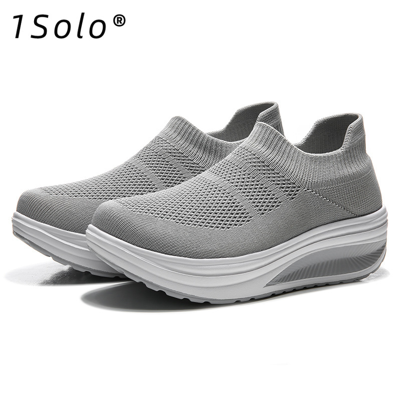 1Solo รองเท้าผ้าใบผู้หญิง รองเท้าผ้าใบผญ รองเท้าผ้าใบ สลิปออน รองเท้าผ้าใบส้นสูง ผ้าใบ 2021 ใหม่ 041001