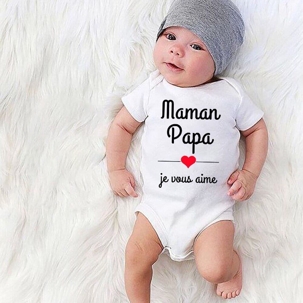 Mom Dad I Love You Baby Bodysuits Mothers Day Infant Outfit Fathers Day