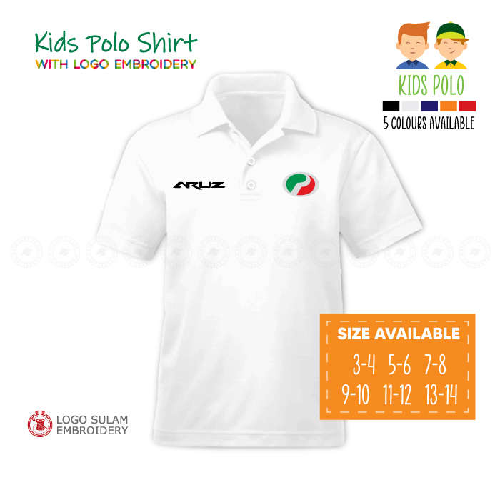 Kids Polo T Shirt Sulam Perodua Aruz Style Logo SUV Myvi Alza Axia Club Baju Kanak Kolar Budak Lelaki Embroidery Jahit