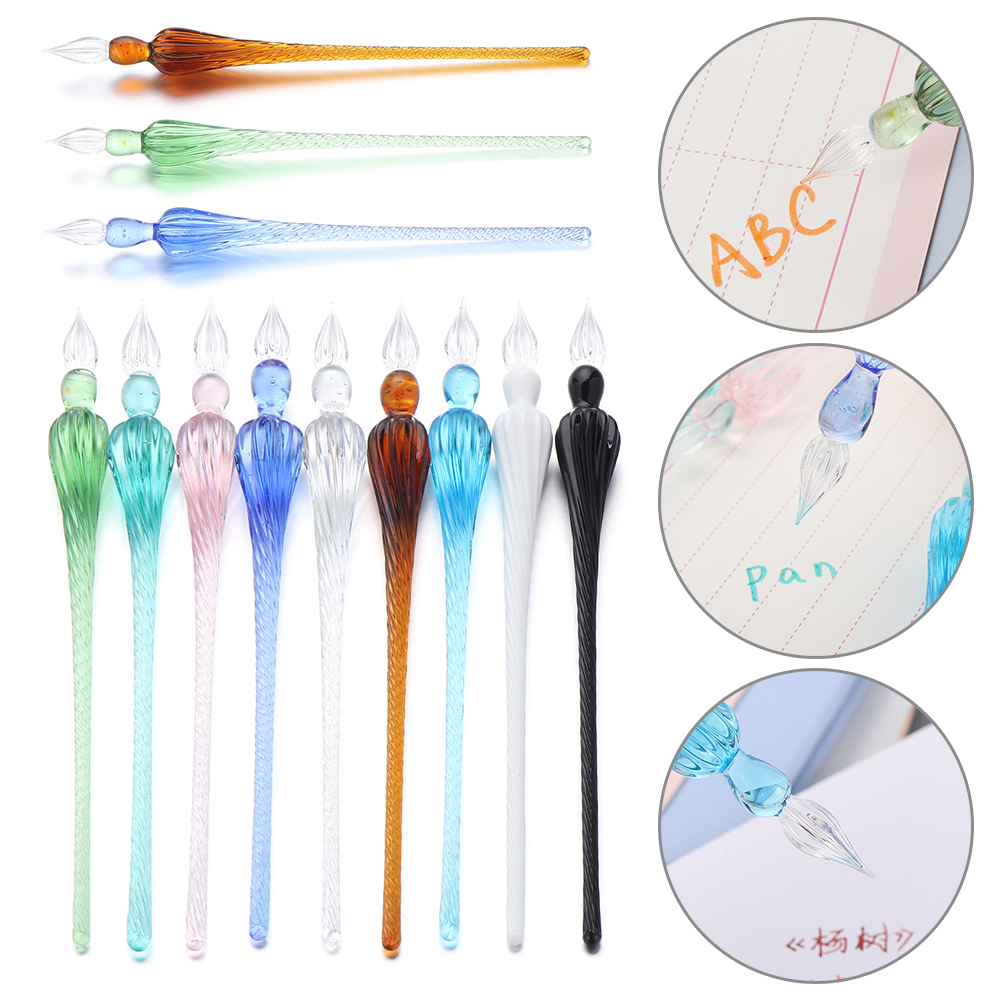 YOSE BEAUTY 1PC Handmade Dipping Writing Calligraphy Fountain Pen Painting Supplies Glass Dip Pen Filling Ink