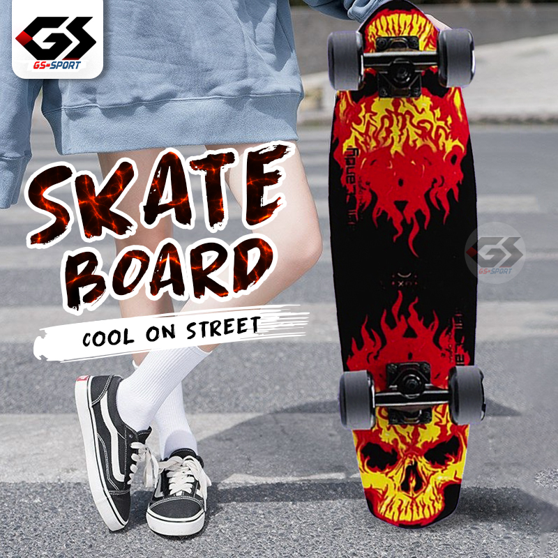 สเก็ตบอร์ด สเก็ตบอร์ด 4 ล้อ skateboard สเก็ต บอร์ด Skateboards Customized สเก็ตบอร์ดแฟชั่น ลายสวย(ลายคนโต้คลื่น) GS SPORT