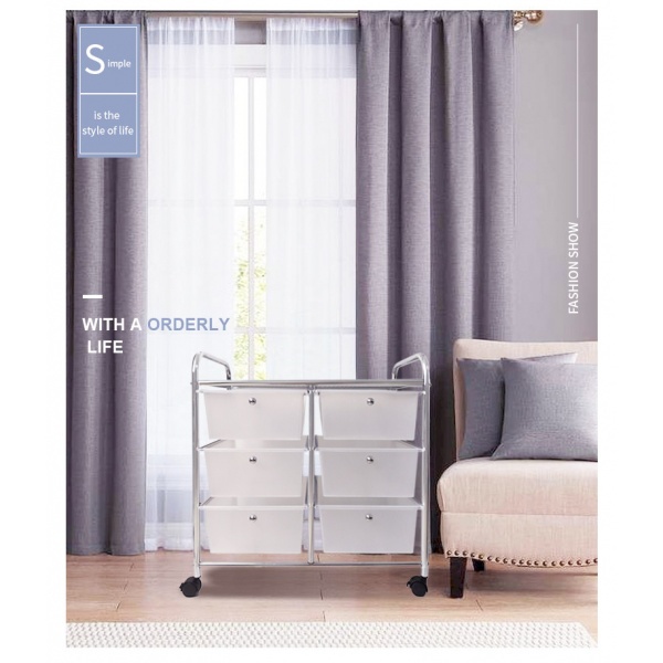 Global House GOME ชั้นลิ้นชักพลาสติก 3 ชั้น 6 ลิ้นชัก ORGANIZER ขนาด 39x63x67ซม.สีใส DMJ04 รับประกันของเเท้! ราคา 1,290 บาท*ส่งฟรี